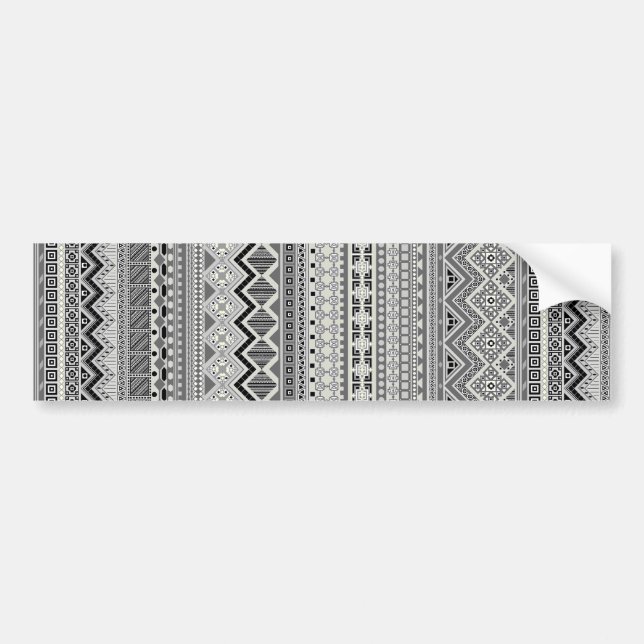 Cute gray aztec patterns design bumper sticker (Front)
