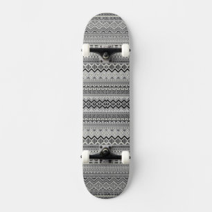 Cute gray aztec patterns design skateboard