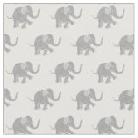 Cute Gray Baby Elephant Pattern Fabric