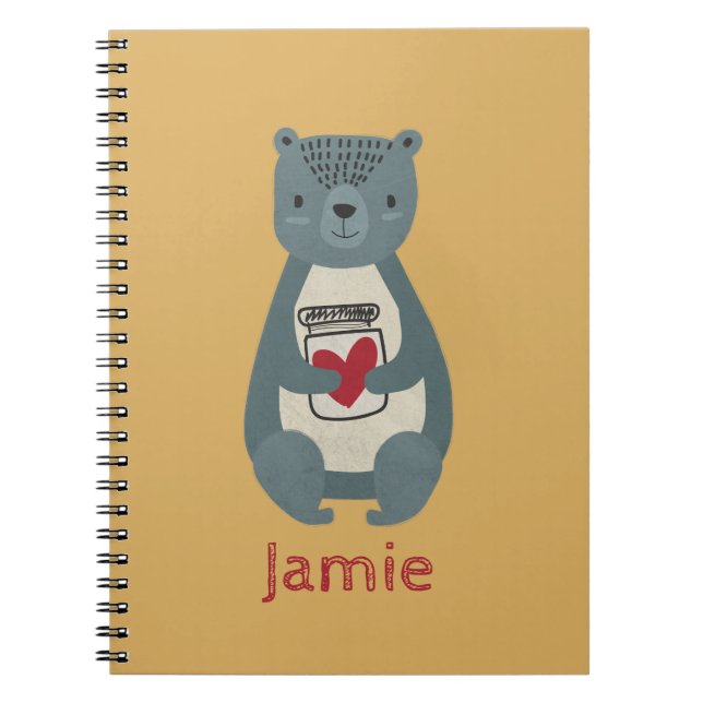 Cute Gray Bear Notebook (Front)