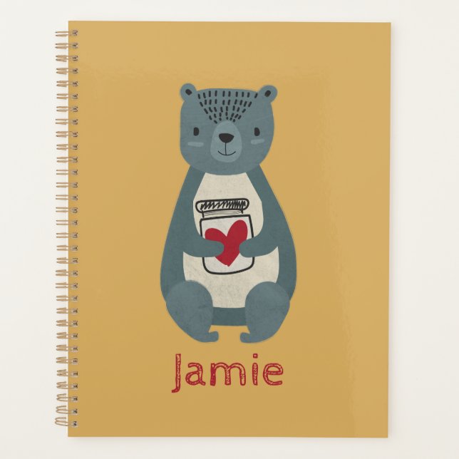 Cute Gray Bear Planner (Front)