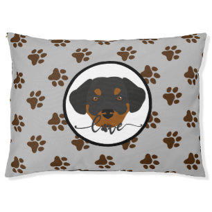 Cute gray, brown paw print Dog Bed