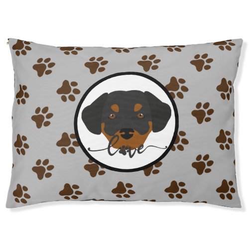 Cute gray brown paw print Dog Bed