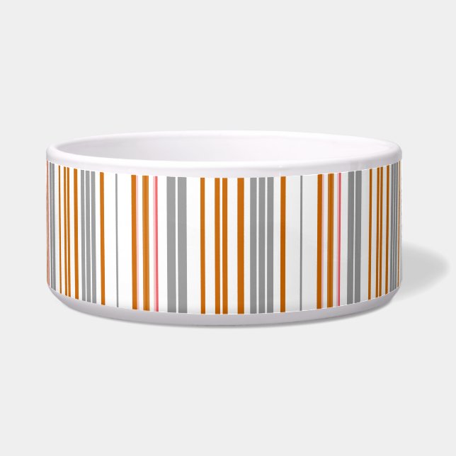 Cute gray brown stripes bowl (Front)
