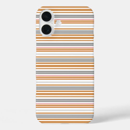 Cute gray brown stripes iPhone 16 plus case
