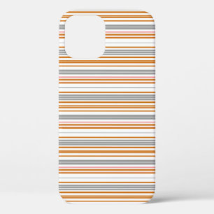 Cute gray brown stripes iPhone 12 pro case