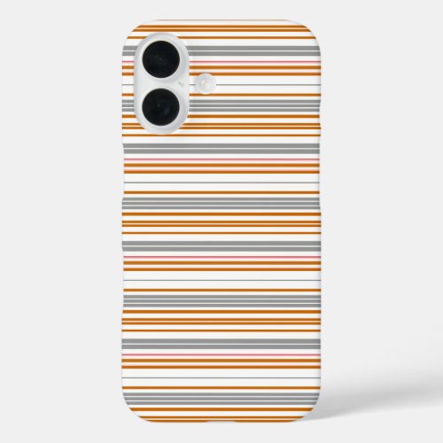 Cute gray brown stripes iPhone 16 case