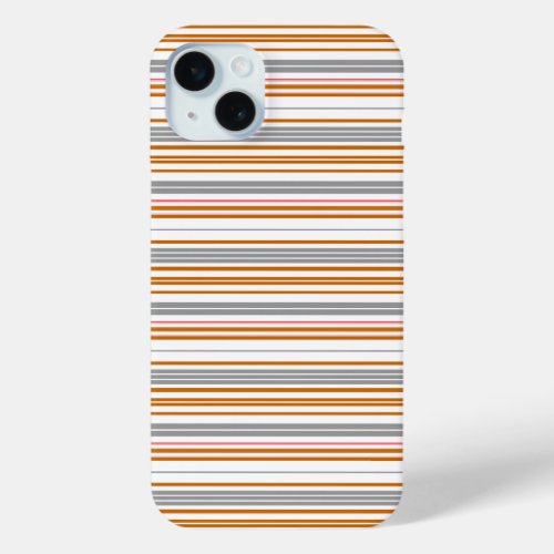 Cute gray brown stripes iPhone 15 plus case