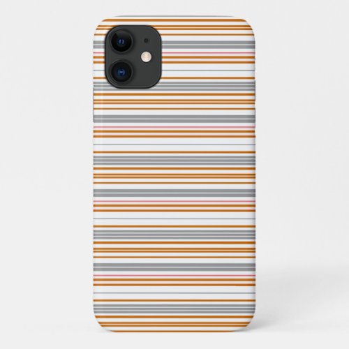 Cute gray brown stripes iPhone 11 case