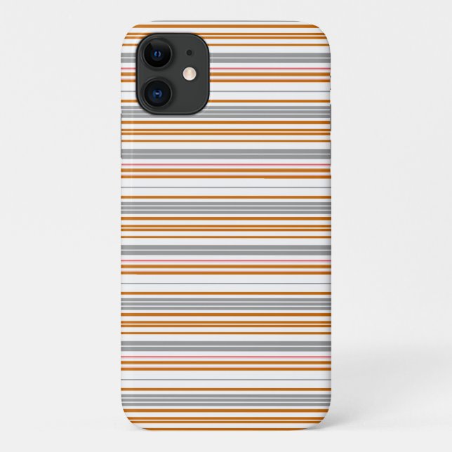 Cute gray brown stripes Case-Mate iPhone case (Back)