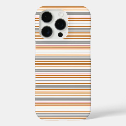 Cute gray brown stripes iPhone 16 pro case