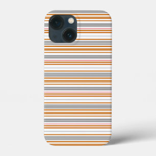 Cute gray brown stripes iPhone 13 mini case