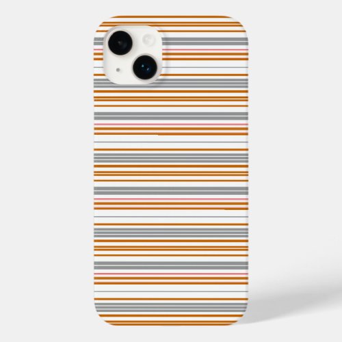 Cute gray brown stripes Case-Mate iPhone 14 plus case
