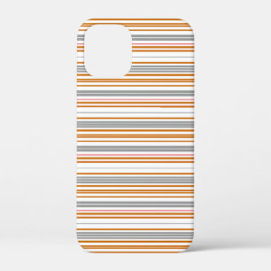 Cute gray brown stripes iPhone 12 mini case