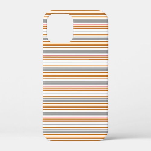 Cute gray brown stripes iPhone 12 mini case