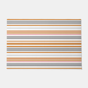 Cute gray brown stripes  doormat