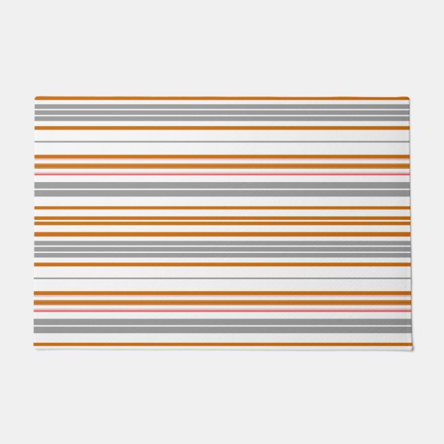 Cute gray brown stripes  doormat (Front)