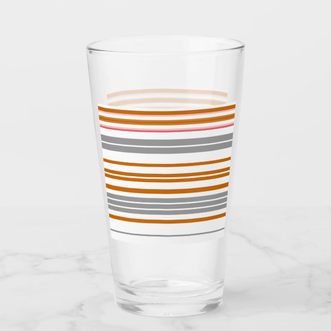 Cute gray brown stripes  glass (Front)