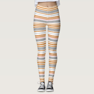 Cute gray brown stripes leggings