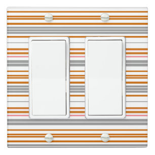 Cute gray brown stripes light switch cover