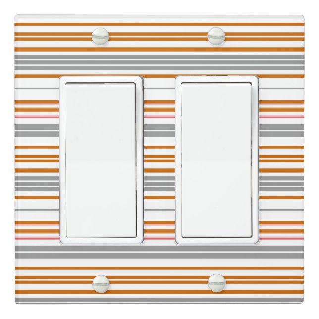 Cute gray brown stripes light switch cover (In Situ)
