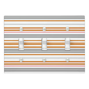 Cute gray brown stripes light switch cover