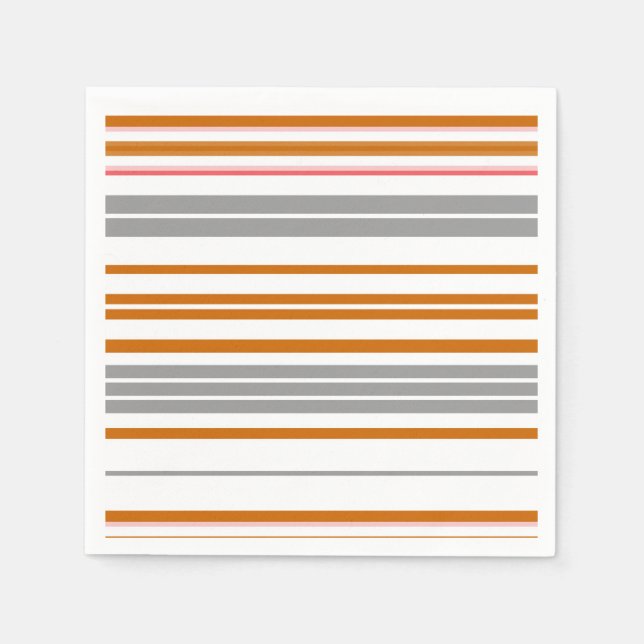 Cute gray brown stripes napkins (Front)