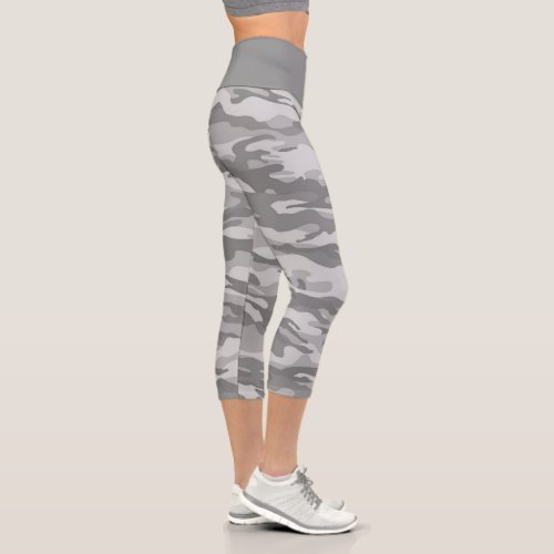 Apparel 16 Cute Gray Camouflage Camo Capri Leggings