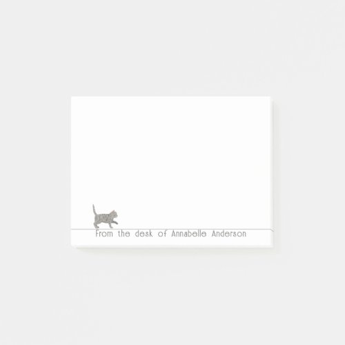 Cute Gray Cat Personalize Notes