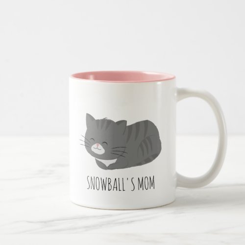 Cute Gray Cat Personalized Mug