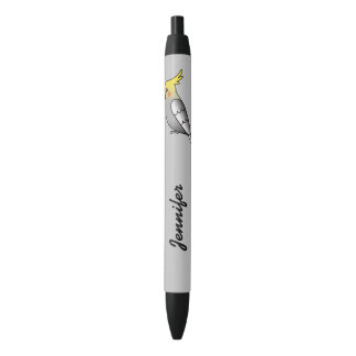 Cute Gray Cockatiel Cartoon Bird With Name Pen