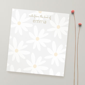 Cute Gray Daisy Floral  Notepad by sm_business_cards at Zazzle