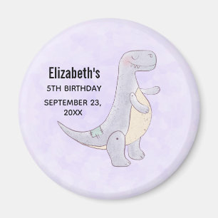 Cute Gray Dinosaur Toy Watercolor Party Magnet