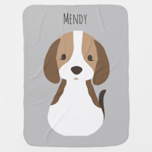 Cute gray dog pattern baby blanket