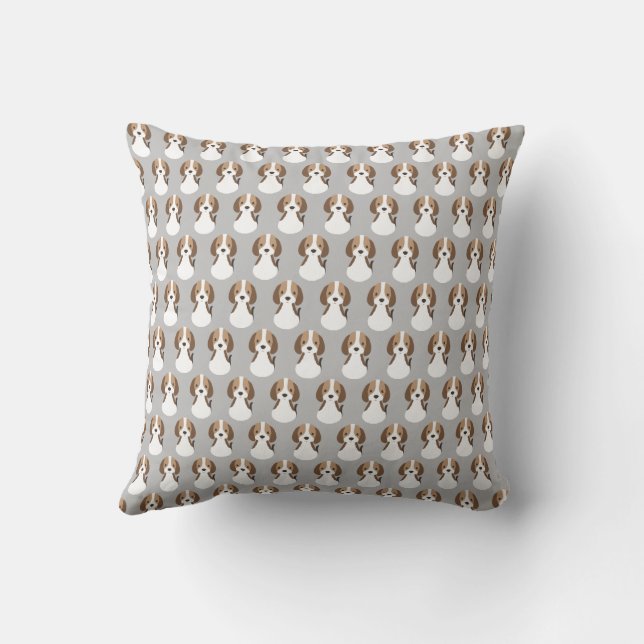 Cute gray dog pattern baby throw pillow (Back)