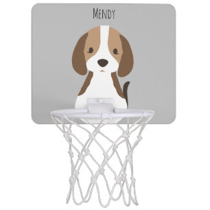 Cute gray dog pattern mini basketball hoop