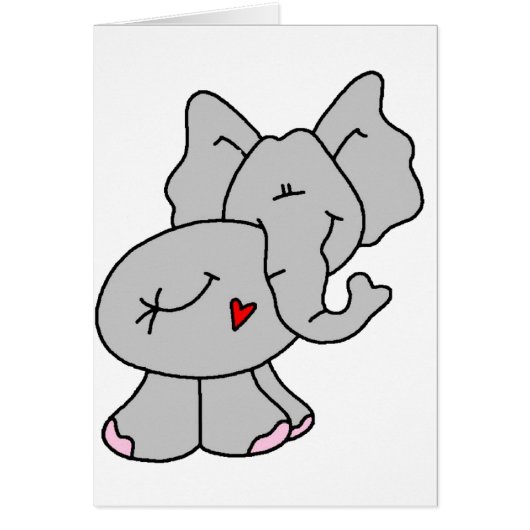 Cute Gray Elephant Cards (Front)