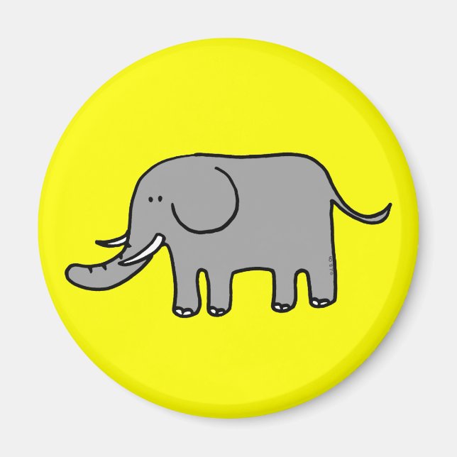 Cute Gray Elephant Magnet (Front)