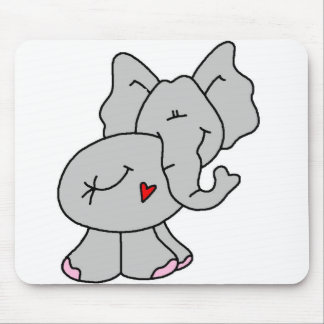 Cute Gray Elephant Mouse Pad