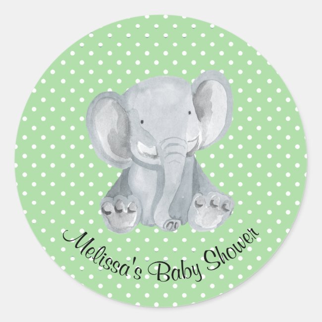 Cute Gray Elephant Polka Dot Design Stickers