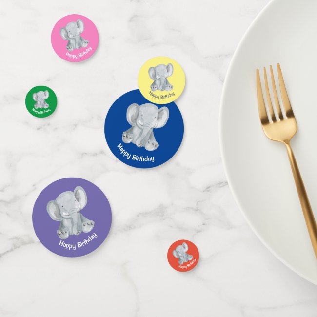 Cute Gray Elephant Table Confetti