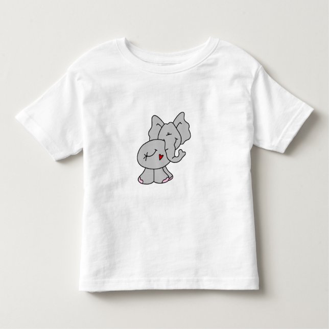 Cute Gray Elephant Toddler T-shirt (Front)