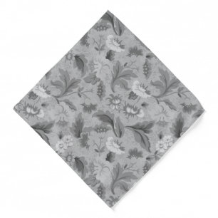 Cute gray floral pattern bandana