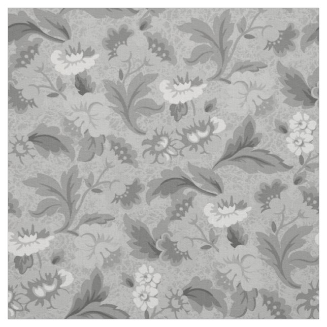 Cute gray floral pattern fabric (Swatch)