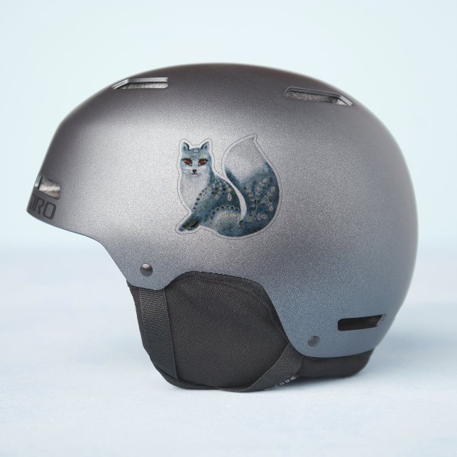 Cute Gray Fox Sticker (Helmet Side)