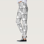 Cute Gray Heart Pattern White Leggings at Zazzle