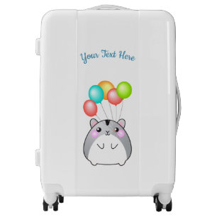 Cute Gray Kawaii Hamster Luggage