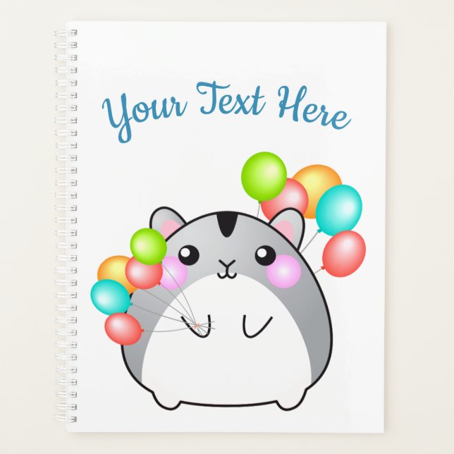 Cute Gray Kawaii Hamster Planner (Front)