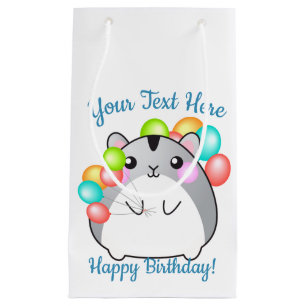 Cute Gray Kawaii Hamster Small Gift Bag