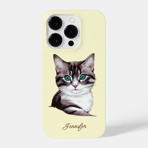 Cute Gray Kitten iPhone 14 Pro Case